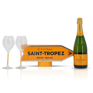 Veuve Clicquot Arrow Saint-Tropez mit 2 Gläser