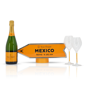 Veuve Clicquot Arrow Mexico mit 2 Gläser