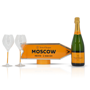 Veuve Clicquot Arrow Moscow mit 2 Gläser