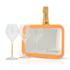 Veuve Clicquot Brut mit Tablett und 2 Gläser